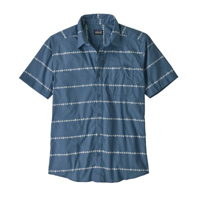 Patagonia Men&#39;s Go To Shirt Hemp Stripe: Pigeon Blue