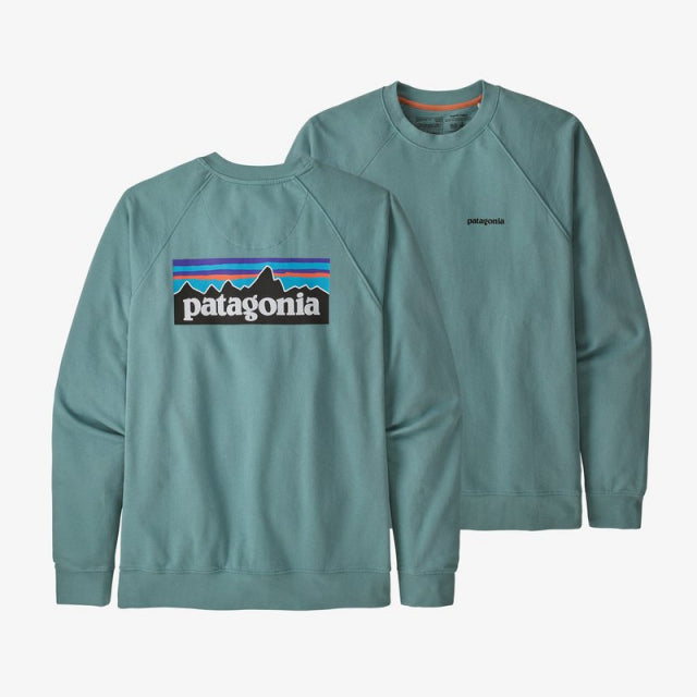 Patagonia Men&#39;s P-6 Logo Organic Crew Sweatshirt Upwell Blue