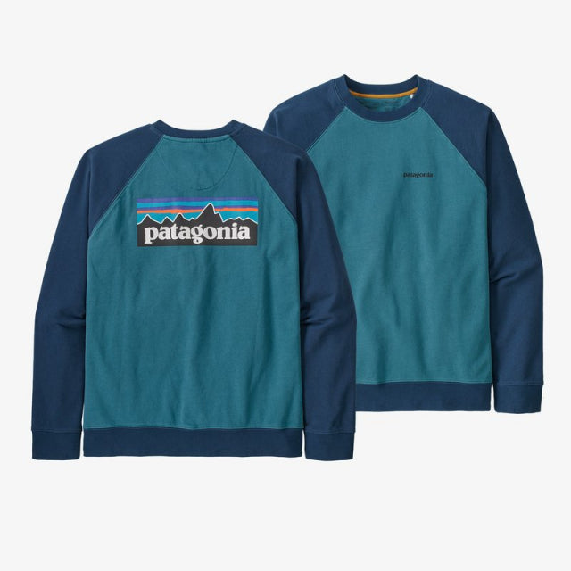 Patagonia Men&#39;s P-6 Logo Organic Crew Sweatshirt Abalone Blue