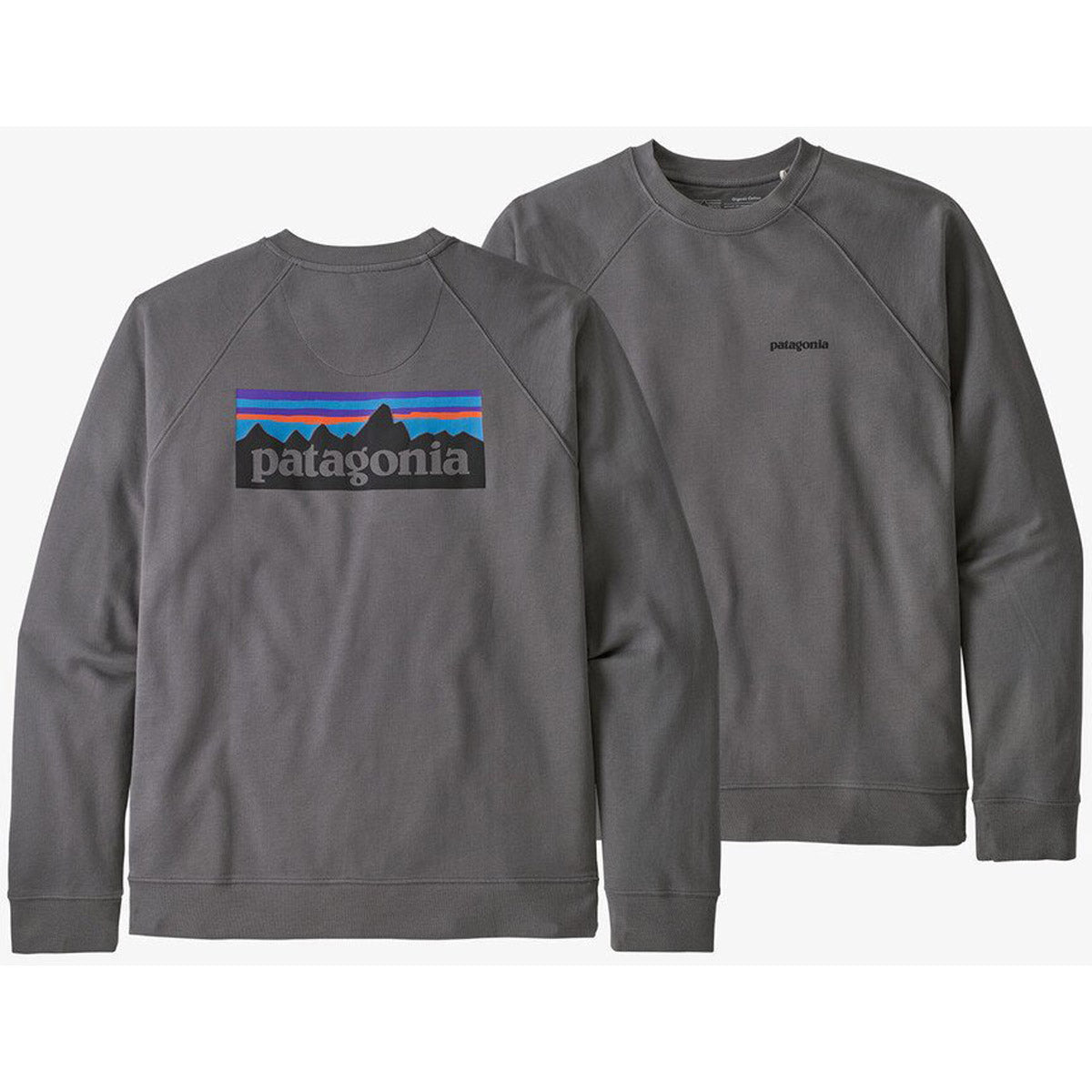 Patagonia Men&#39;s P-6 Logo Organic Crew Sweatshirt Noble Grey