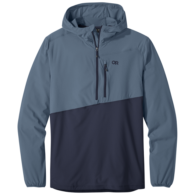 Outdoor Research Men&#39;s Astroman Sun Hoodie Nimbus/Naval Blue