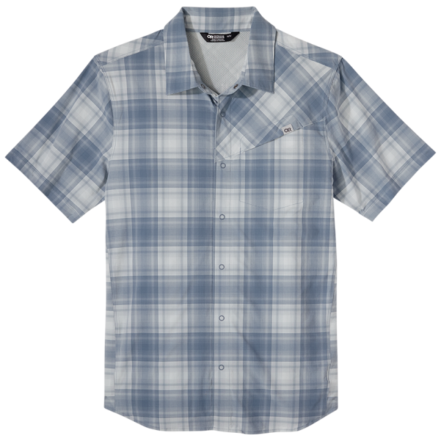 Outdoor Research Men&#39;s Astroman S/S Sun Shirt Nimbus Plaid