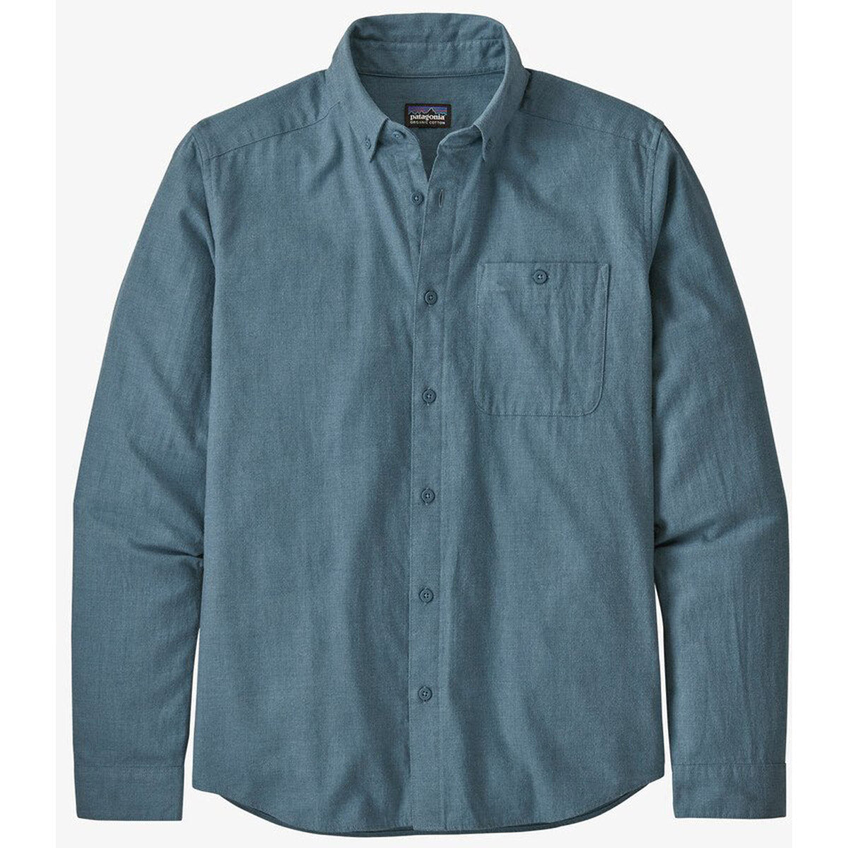 Patagonia Men&#39;s Long-Sleeved Vjosa River Pima Cotton Shirt Pigeon Blue