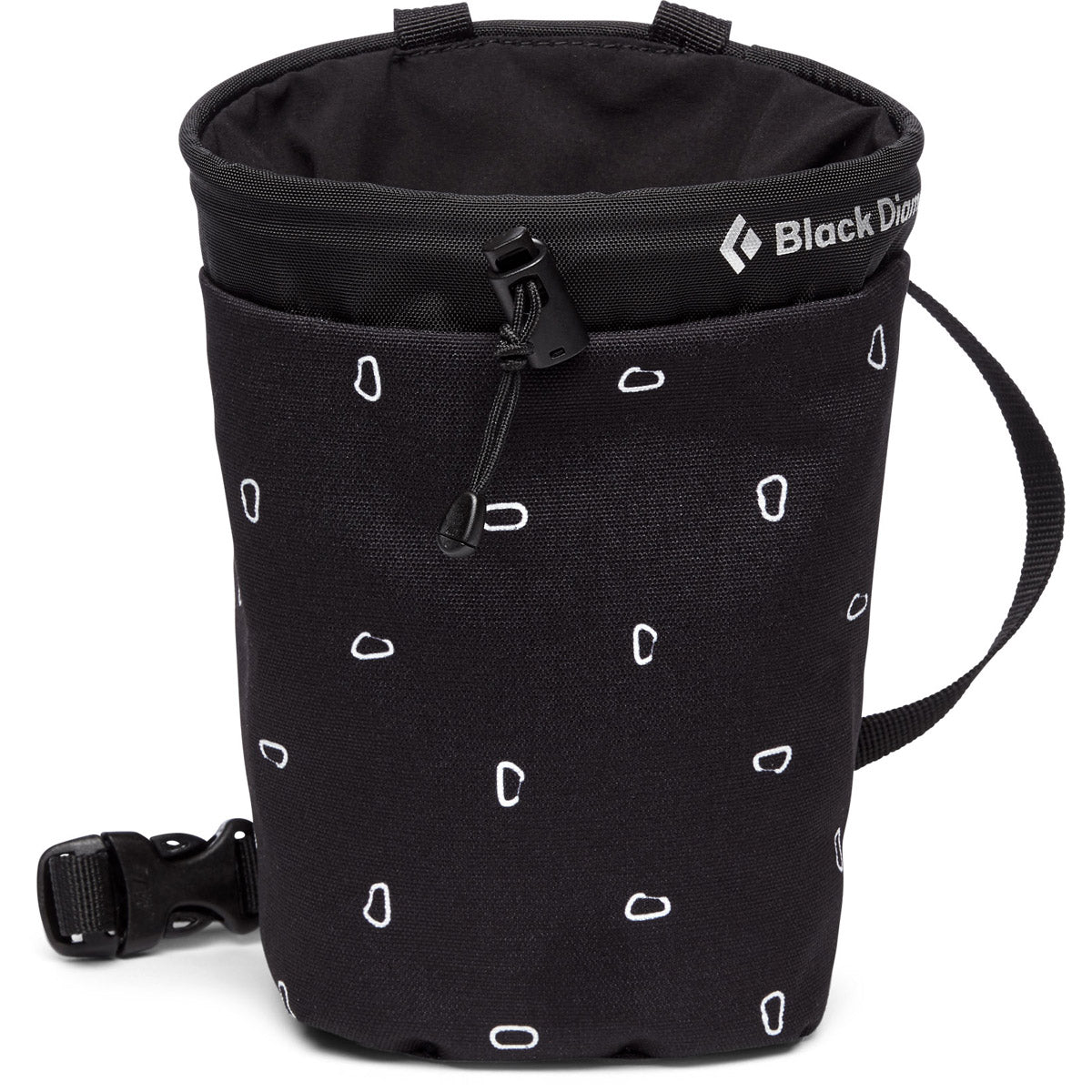 Black Diamond Gym Chalk Bag Black Carabiner Print