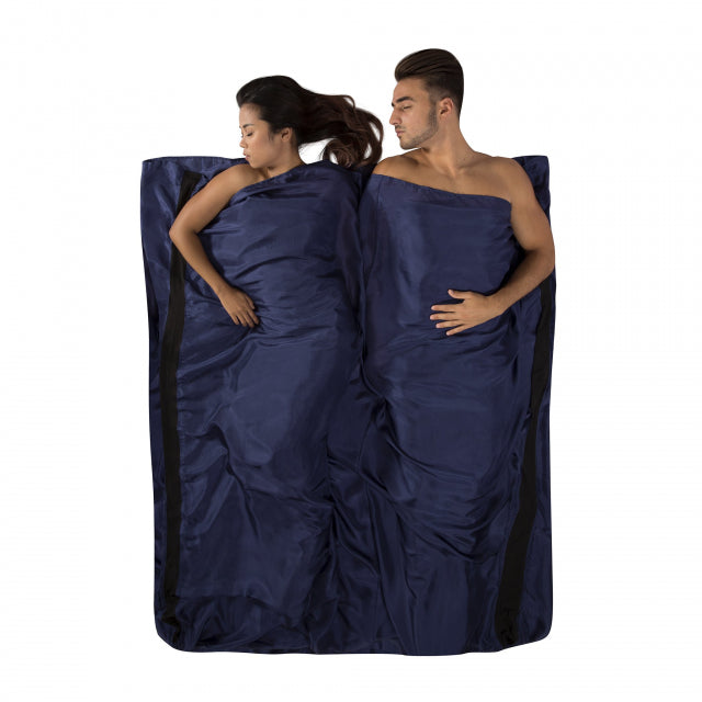 Sea to Summit Premium Silk Travel Liner-Double Navy Blue
