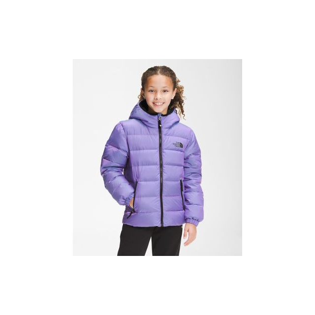 The North Face Girls&#39; Printed Hyalite Down Jacket Sweet Violet/Iridescent