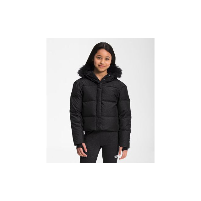 The North Face Girls&#39; Printed Dealio City Jacket TNF Black/Sparkle