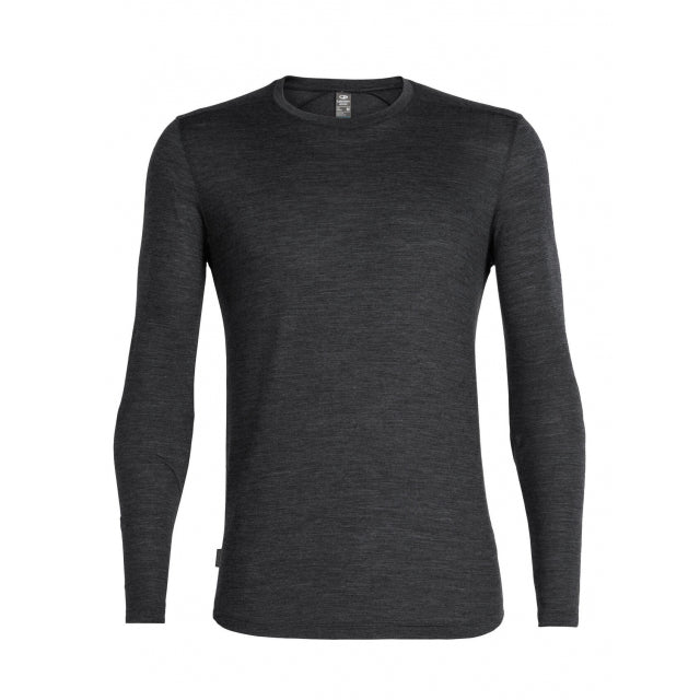 Icebreaker Men&#39;s Cool-Lite Sphere Long Sleeve Crewe Black Heather