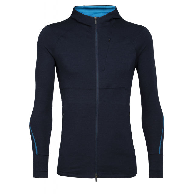 Icebreaker Men's Merino Quantum II Long Sleeve Zip Hood Jacket idnight Navy / M