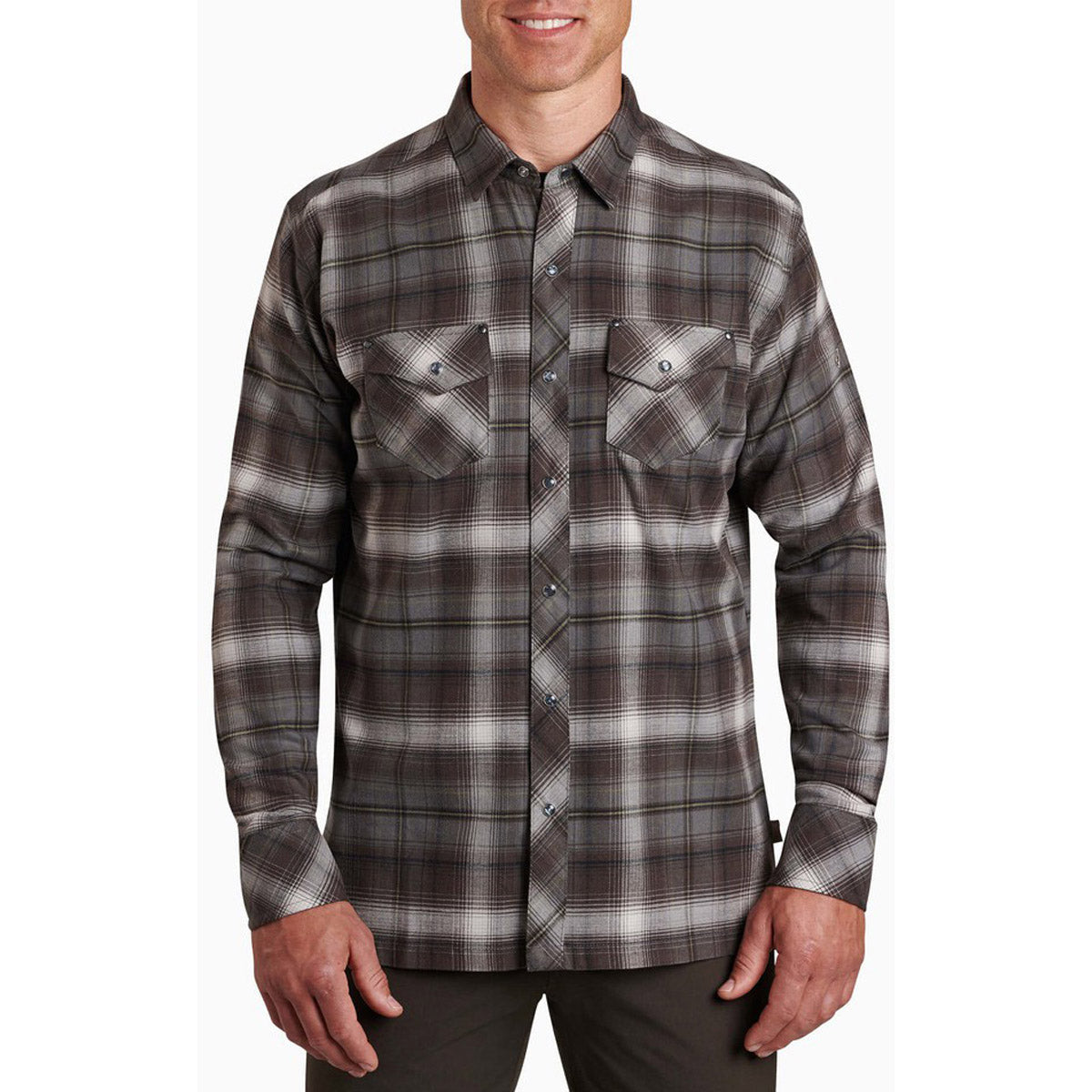 Kuhl Men&#39;s Lowdown Flannel Long Sleeve Raw Umber