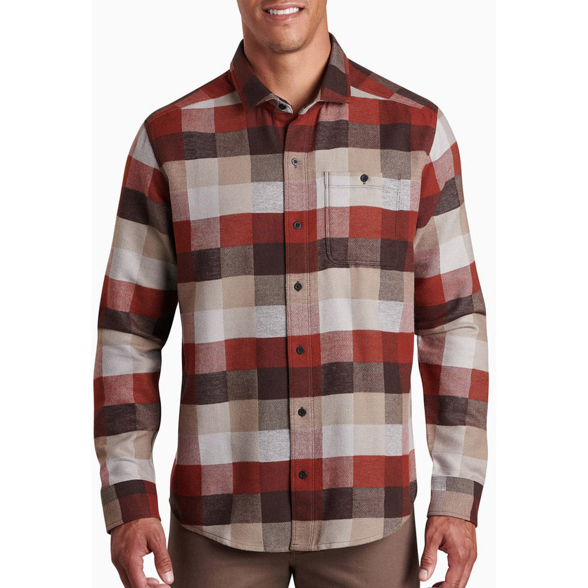 Kuhl Men&#39;s Pixelatr Flannel Long Sleeve Lava