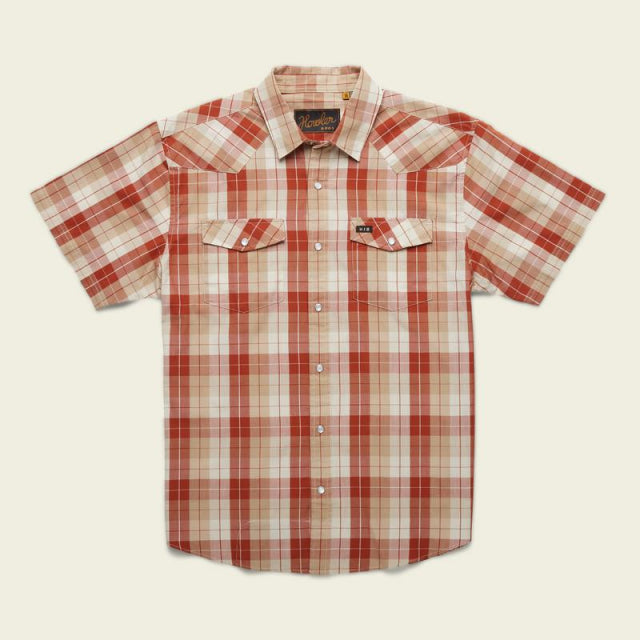 Howler Brothers Men&#39;s H Bar B Snapshirt Gates Plaid: Kiln Red