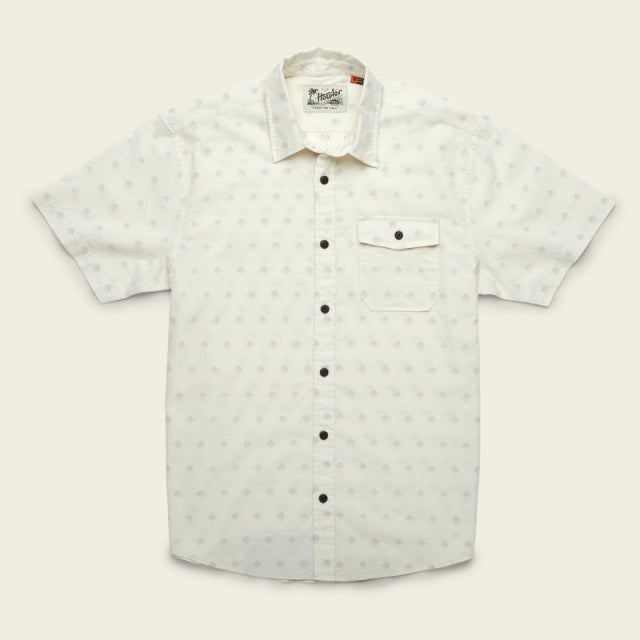 Howler Brothers Men&#39;s San Gabriel Short Sleeve Shirt Sunrise Jacquard: Sandstone