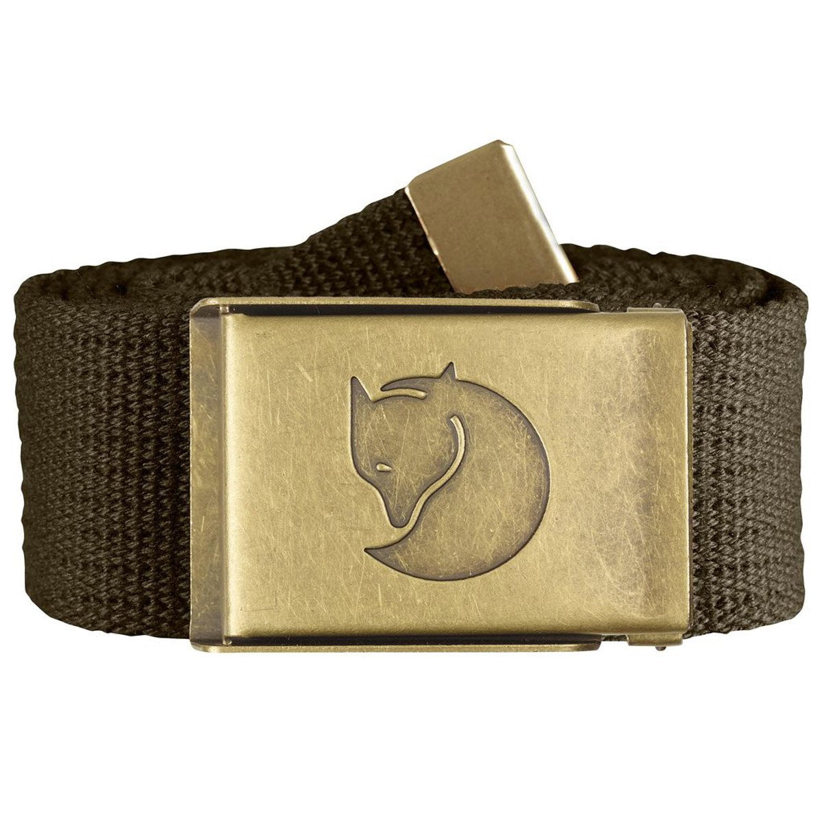 Fjallraven Canvas Brass Belt - 4 cm Dark Olive