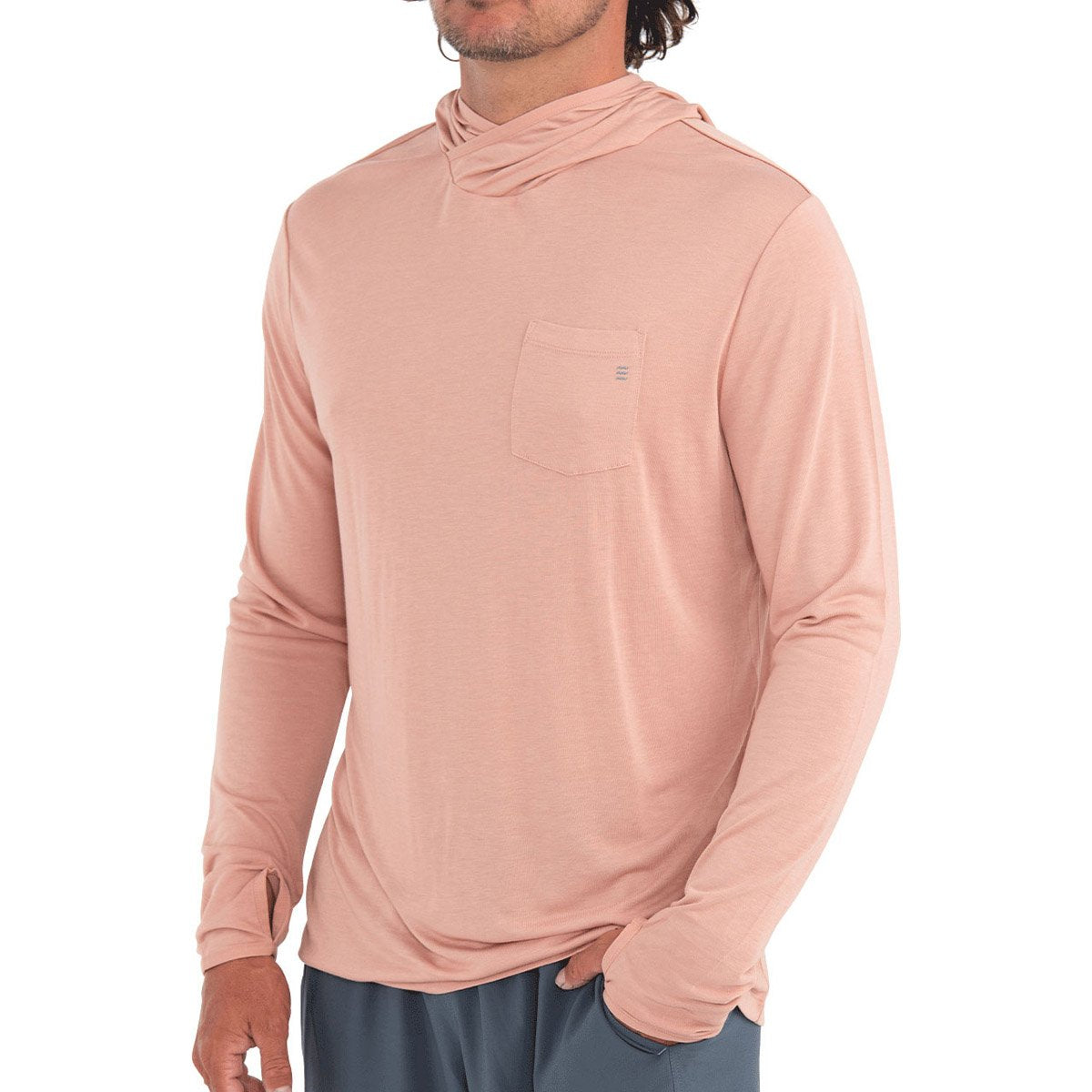 Free Fly Apparel Men&#39;s Bamboo Lightweight Hoodie Orange Dusk