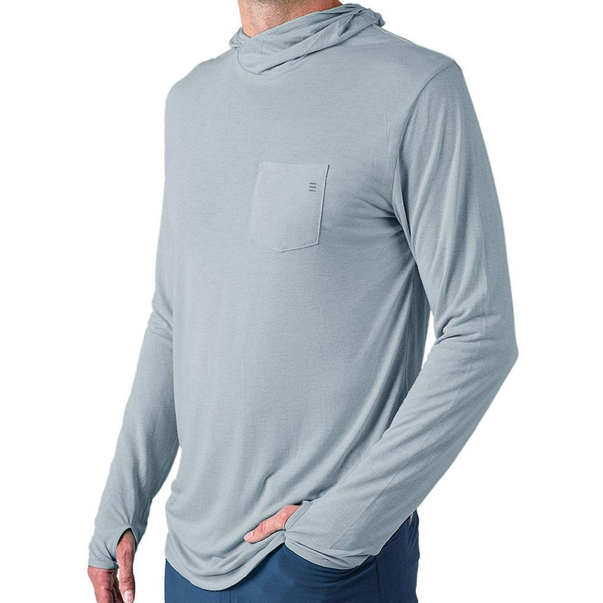 Free Fly Apparel Men&#39;s Bamboo Lightweight Hoodie Cays Blue