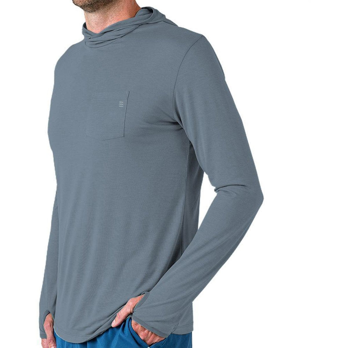 Free Fly Apparel Men&#39;s Bamboo Lightweight Hoodie Blue teel / S