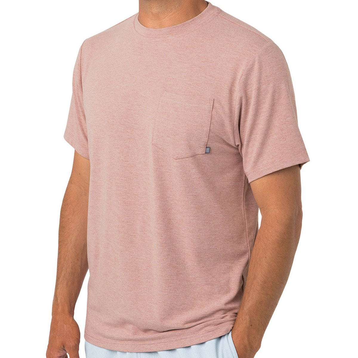 Free Fly Apparel Men&#39;s Bamboo Flex Pocket Tee Heather Adobe Red