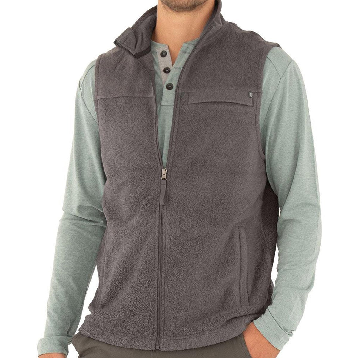 Free Fly Apparel Men's Bamboo Polar Fleece Vest Iron Grey