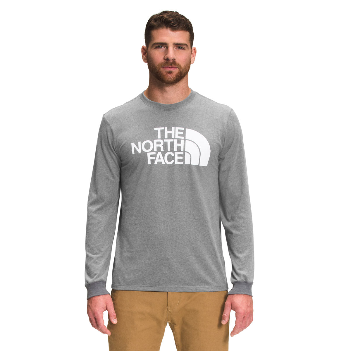 The North Face Men&#39;s Long-Sleeve Half Dome Tee TNF edium Grey Heather/TNF White / M