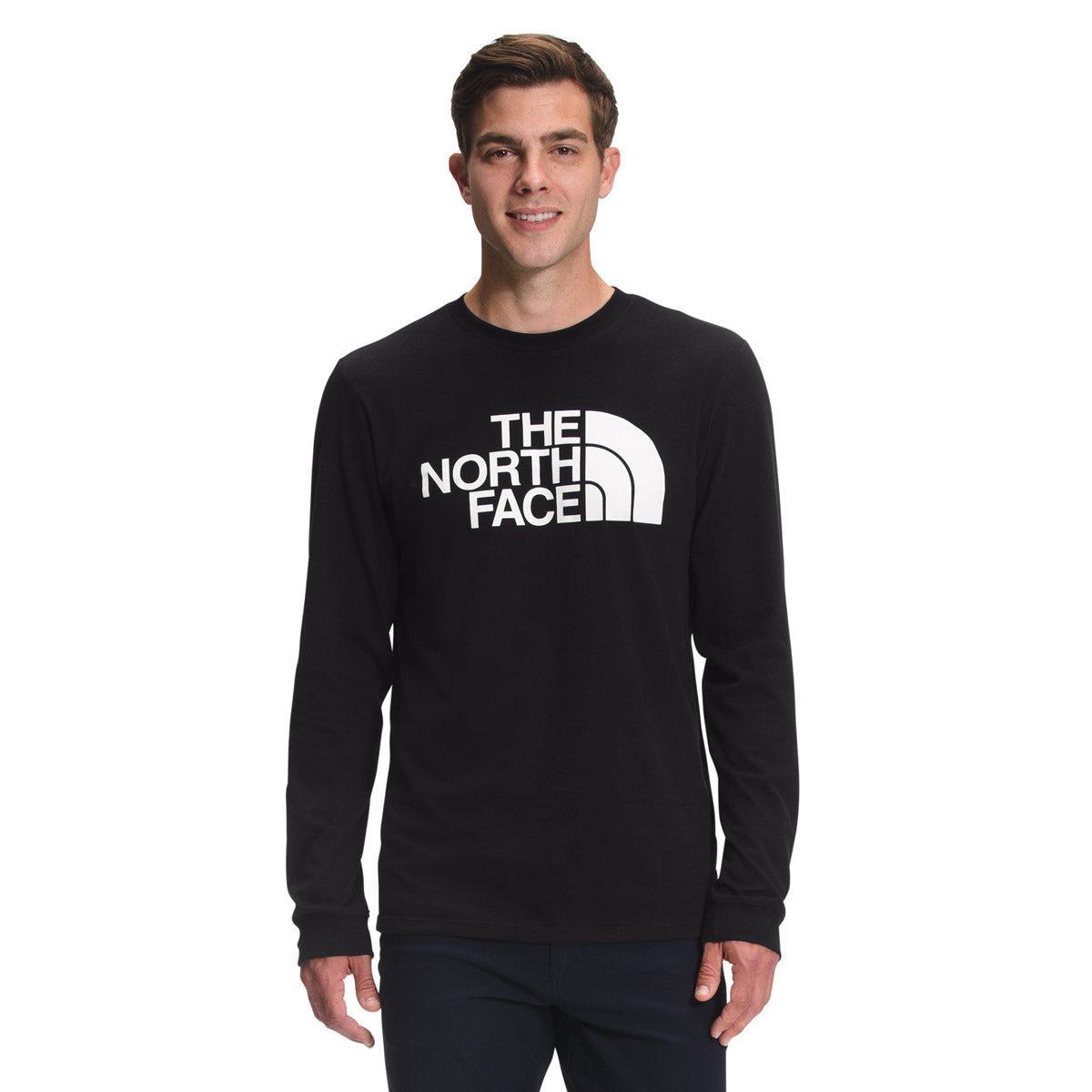 The North Face Men&#39;s Long-Sleeve Half Dome Tee TNF Black/TNF White