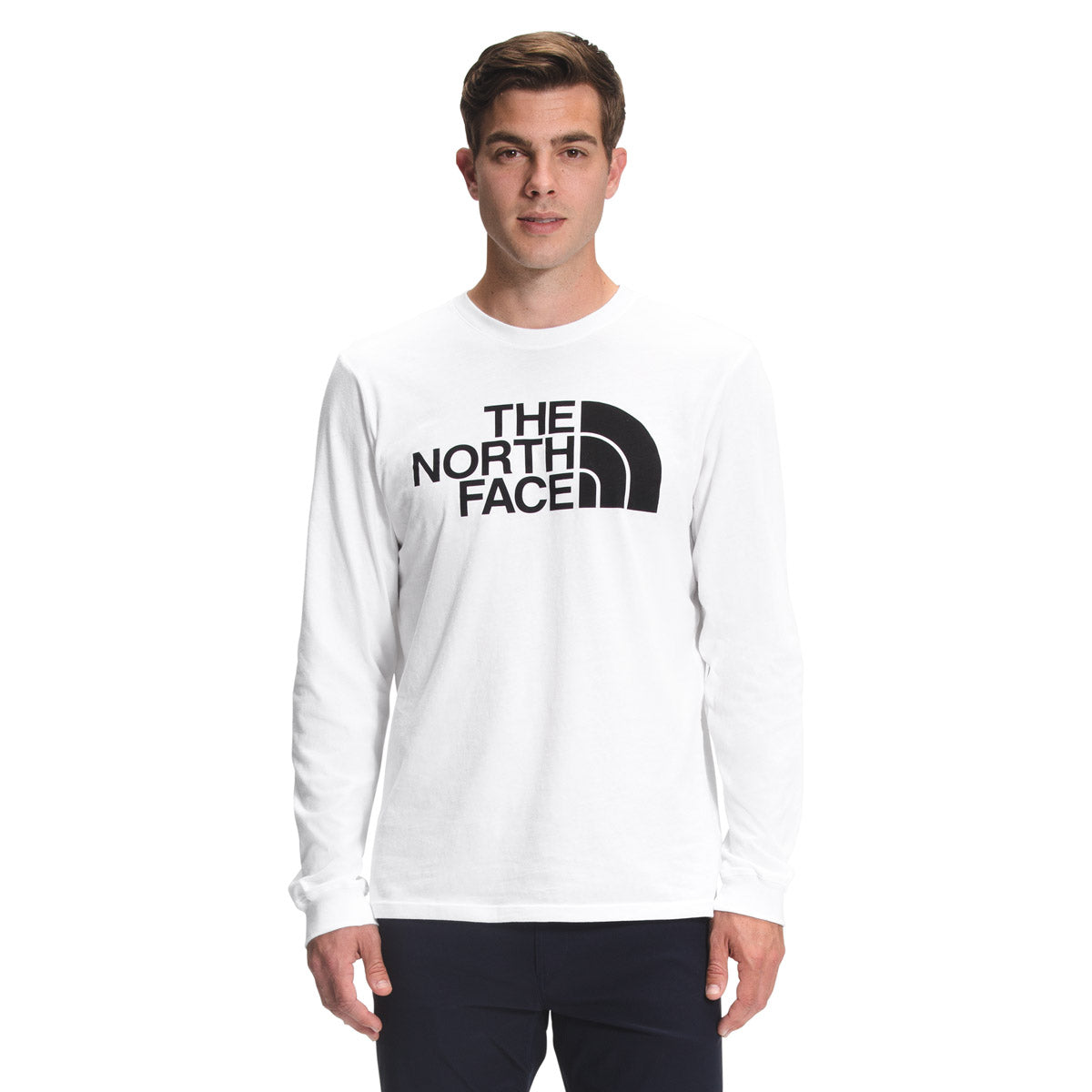 The North Face Men&#39;s Long-Sleeve Half Dome Tee TNF White/TNF Black