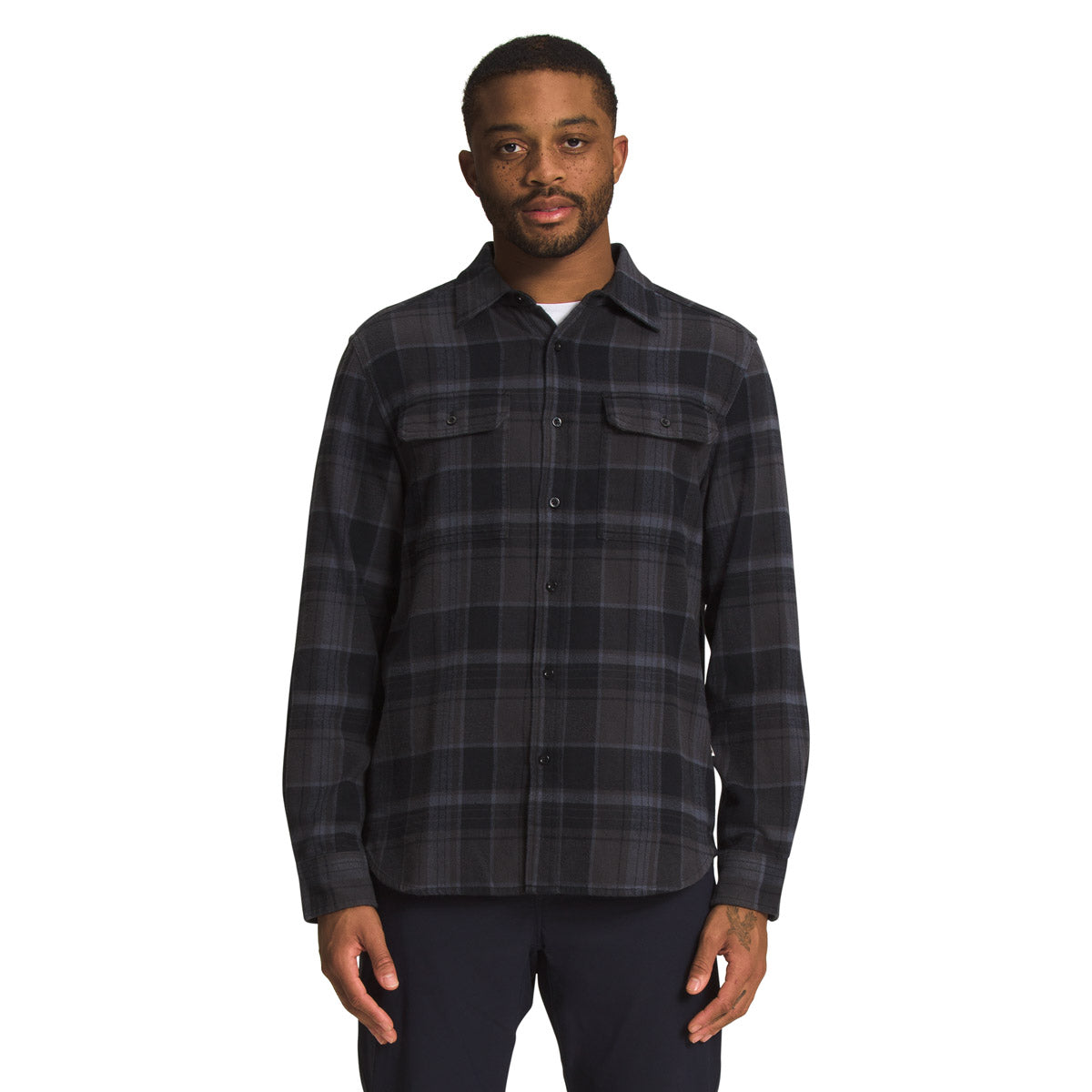 The North Face Men&#39;s Arroyo Flannel Shirt TNF Black Large Half Dome Plaid 2