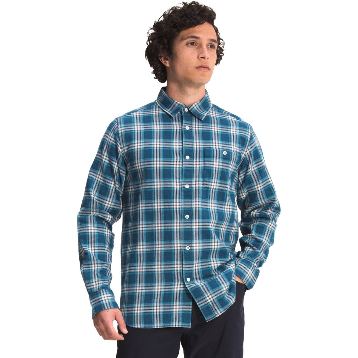 The North Face Men&#39;s Hayden Pass 2.0 Shirt Monterey Blue Micro Bold Shadow Plaid