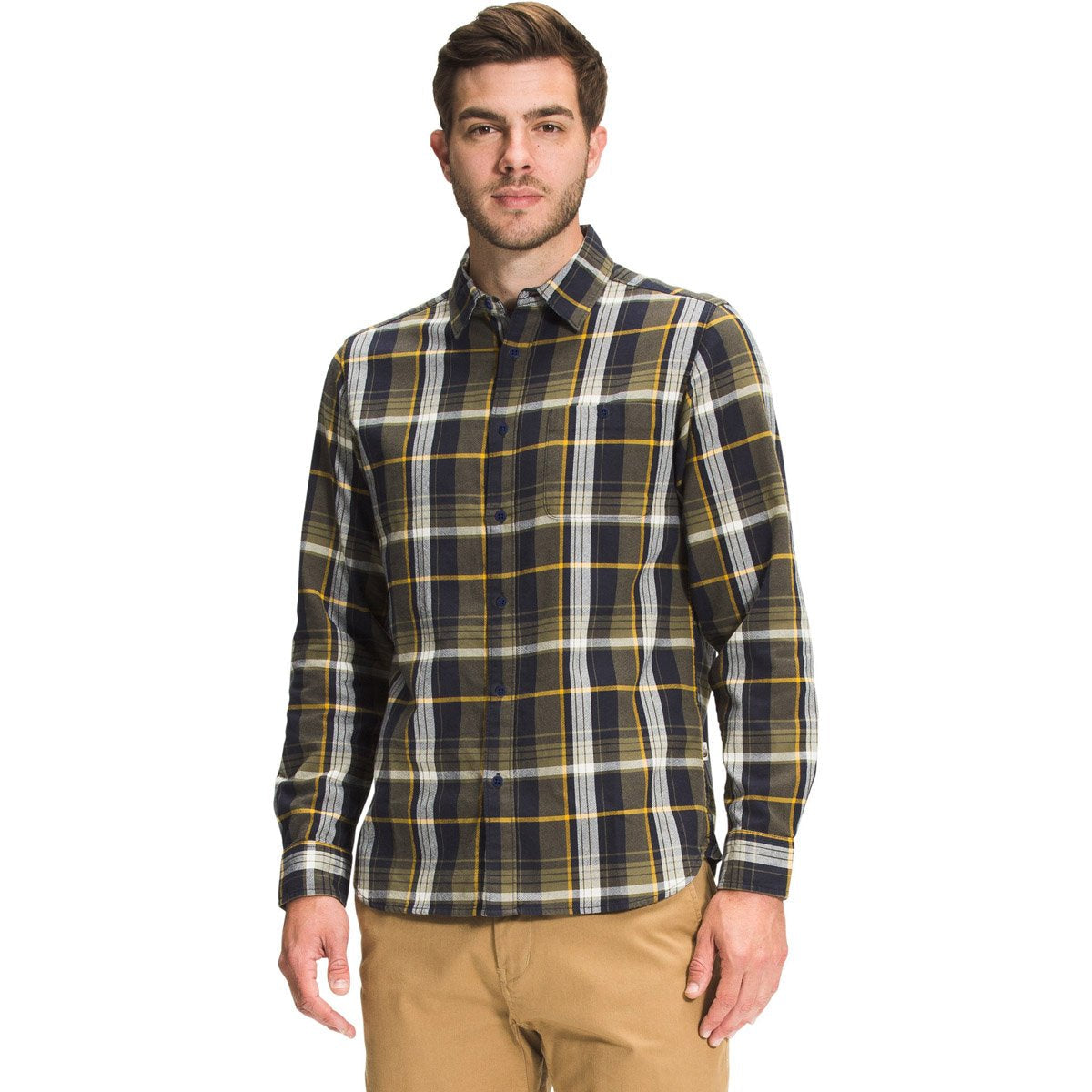 The North Face Men&#39;s Hayden Pass 2.0 Shirt Burnt Olive Green Medium Half Dome Plaid