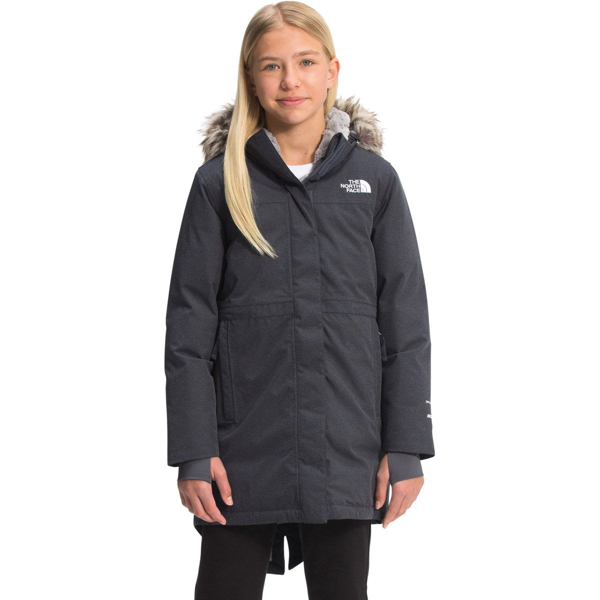 The North Face Girls&#39; Arctic Swirl Parka Vanadis Grey White Heather