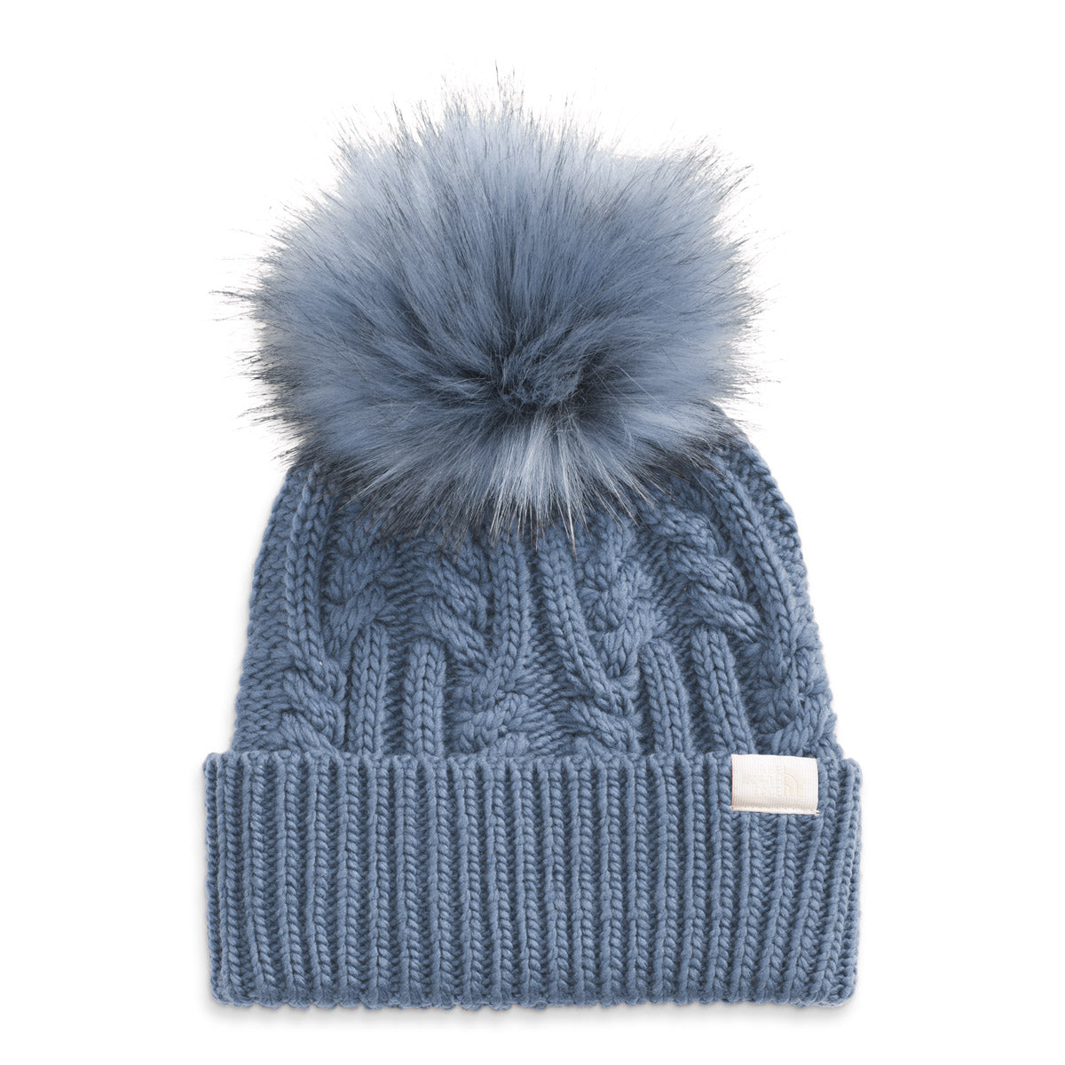 The North Face Women&#39;s Oh Mega Fur Pom Beanie Folk Blue