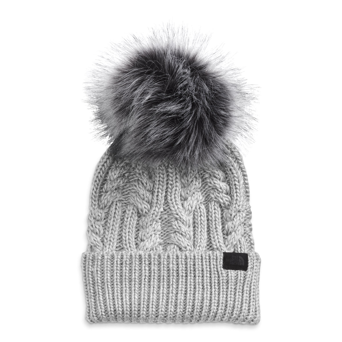 The North Face Women&#39;s Oh Mega Fur Pom Beanie TNF Light Grey Heather