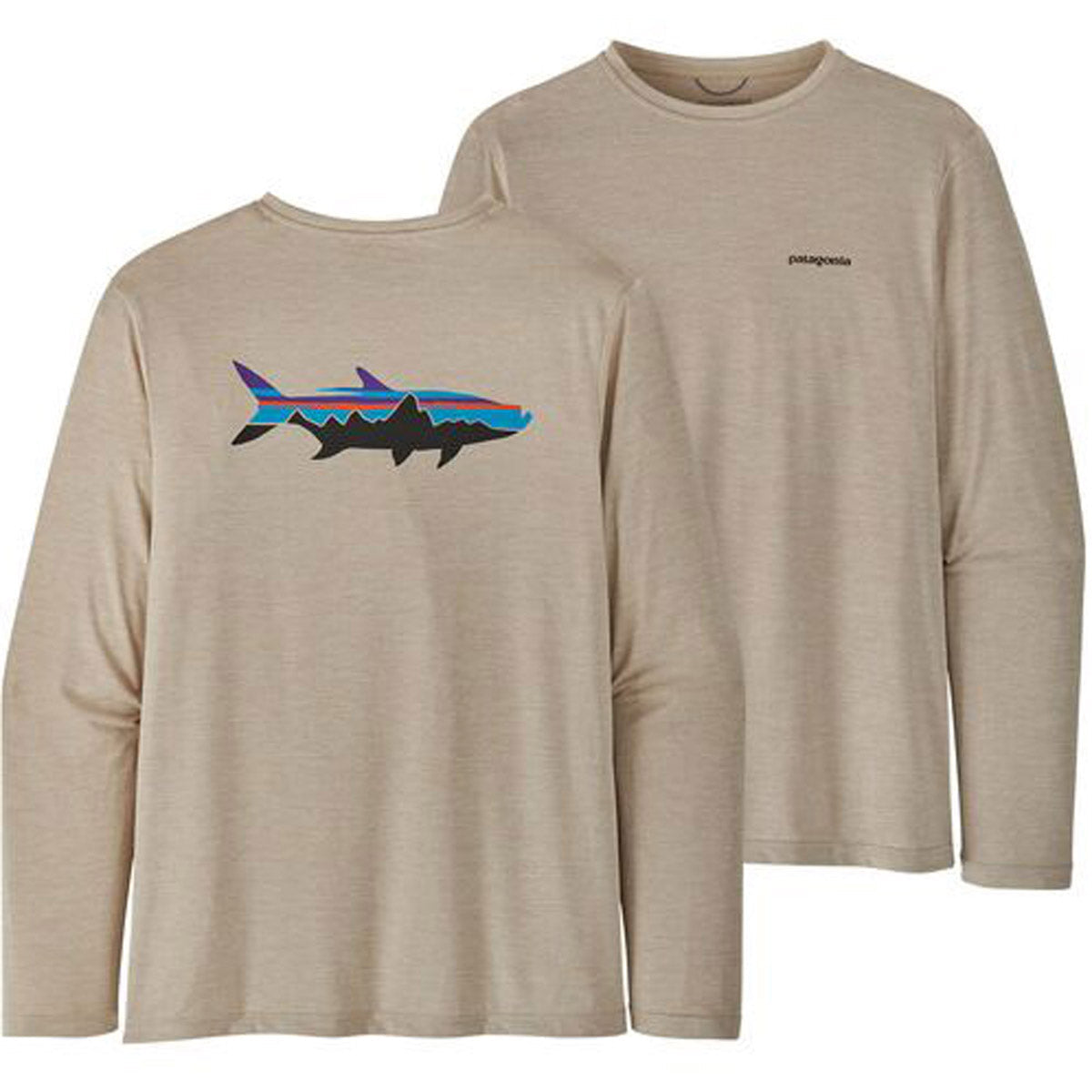 Men&#39;s Long-Sleeved Cap Cool Daily Fish Graphic Shirt