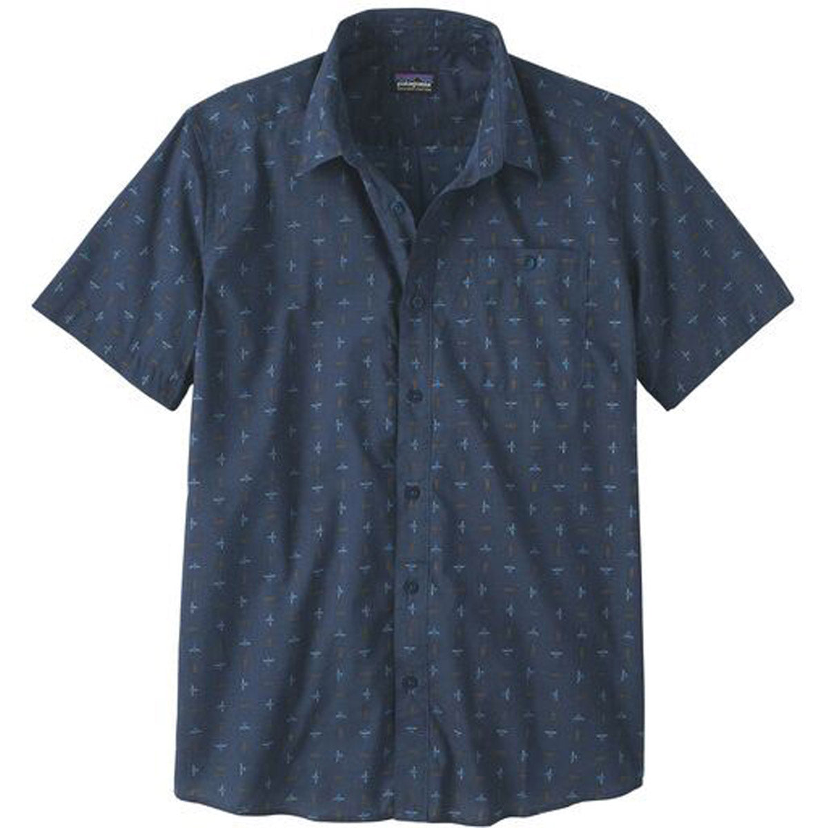 Patagonia Men&#39;s Go To Shirt Flying Climb: Tidepool Blue