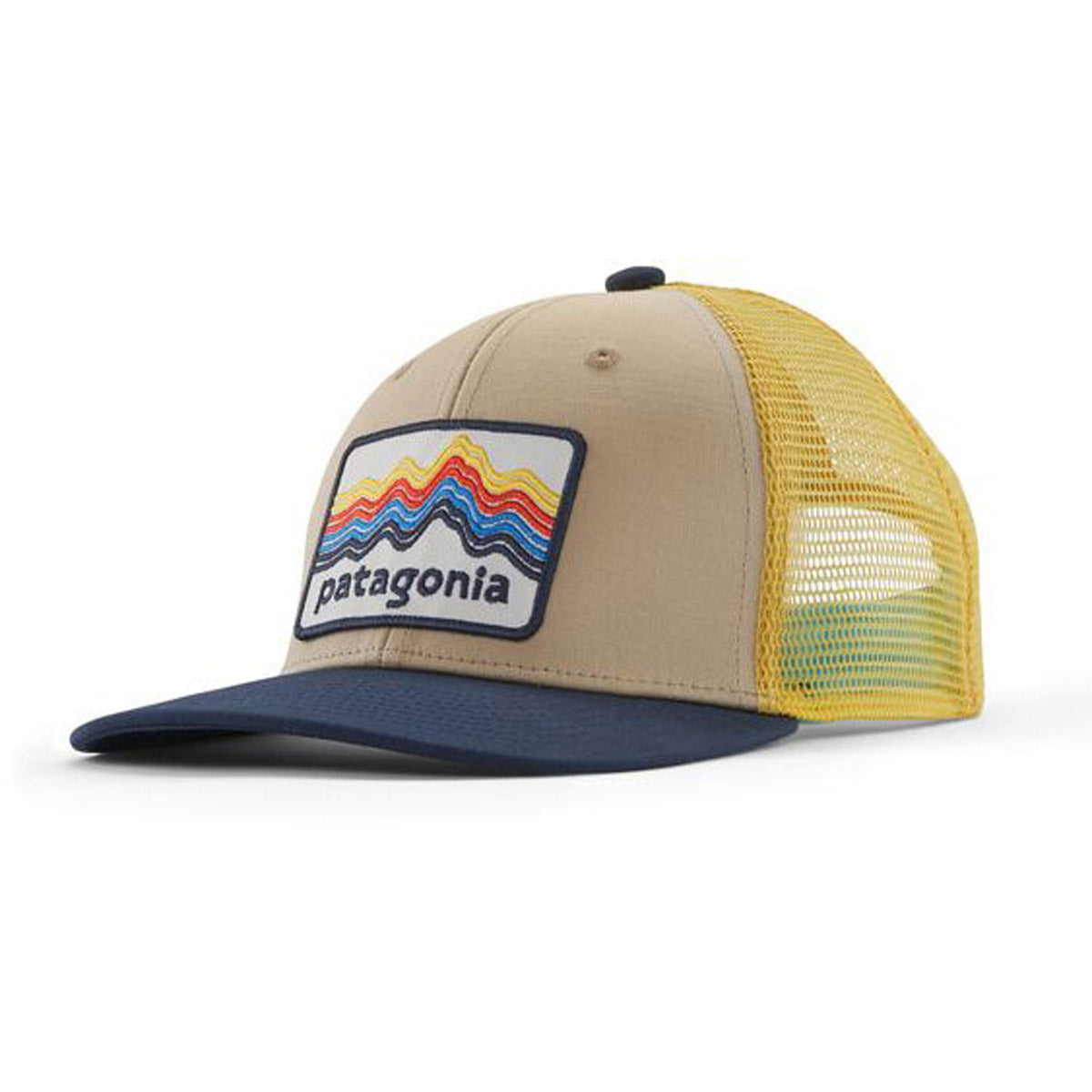 Patagonia Kids&#39; Trucker Hat Ridge Rise Stripe: Oar Tan