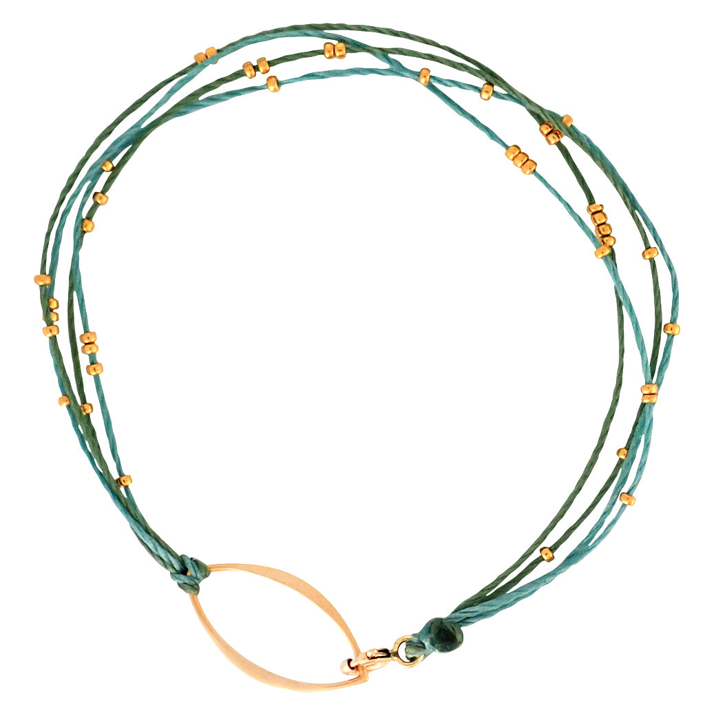 Bronwen Radiance Bracelet Mixed Greens - Gold