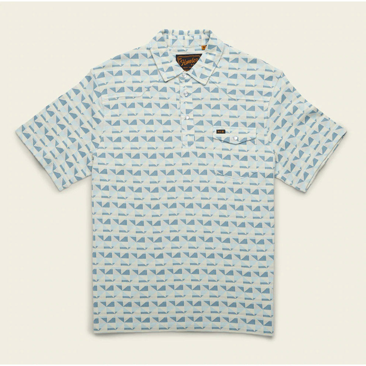 Howler Brothers Men&#39;s Ranchero Jacquard Polo Kaleidoscope: Sea Blue