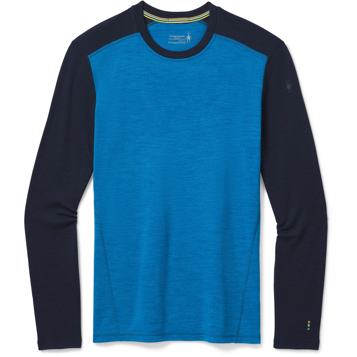 Smartwool Men&#39;s Classic Thermal Merino Base Layer Crew Neptune Blue Heather/Deep Navy