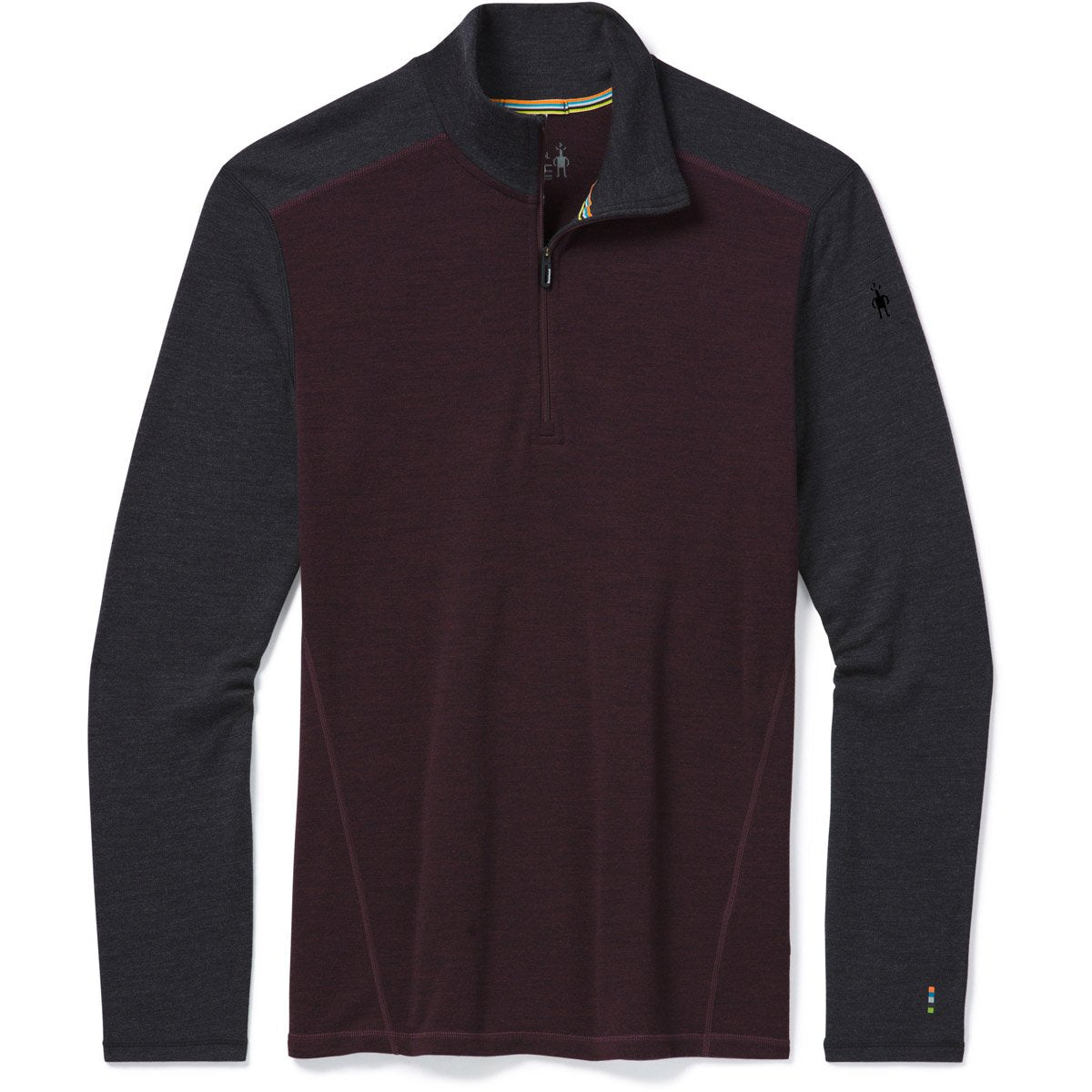 Smartwool Men's Classic Thermal Merino Base Layer 1/4 Zip Woodsmoke Heather/Charcoal Heather