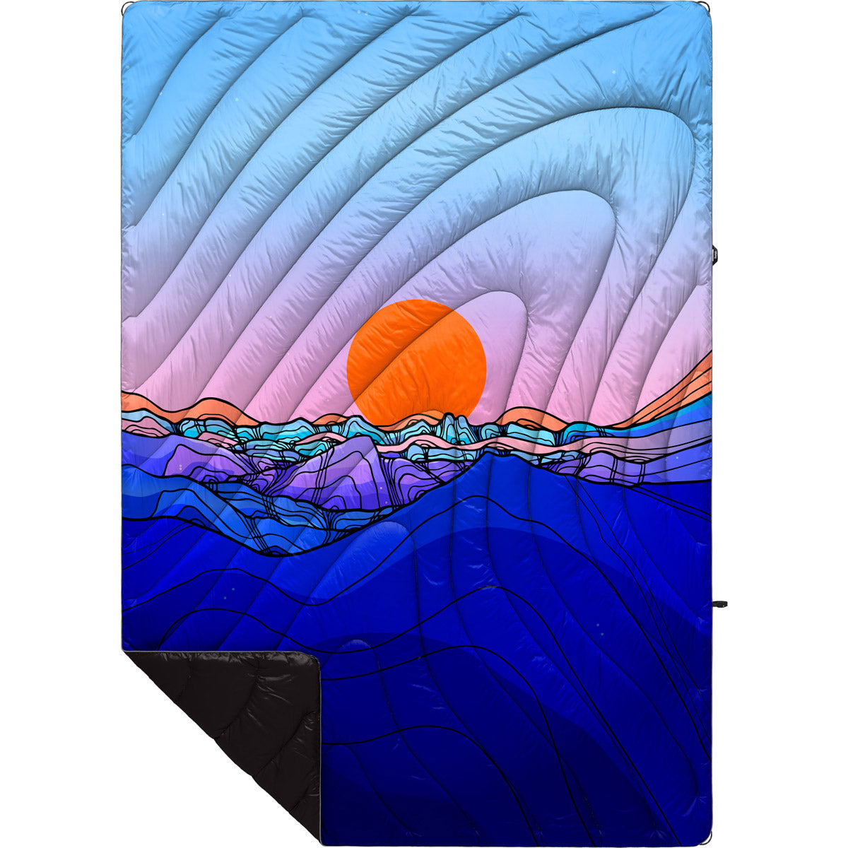 Rumpl Original Puffy Blanket - Printed 1-Person Skyline Divide - Brooklyn Bell