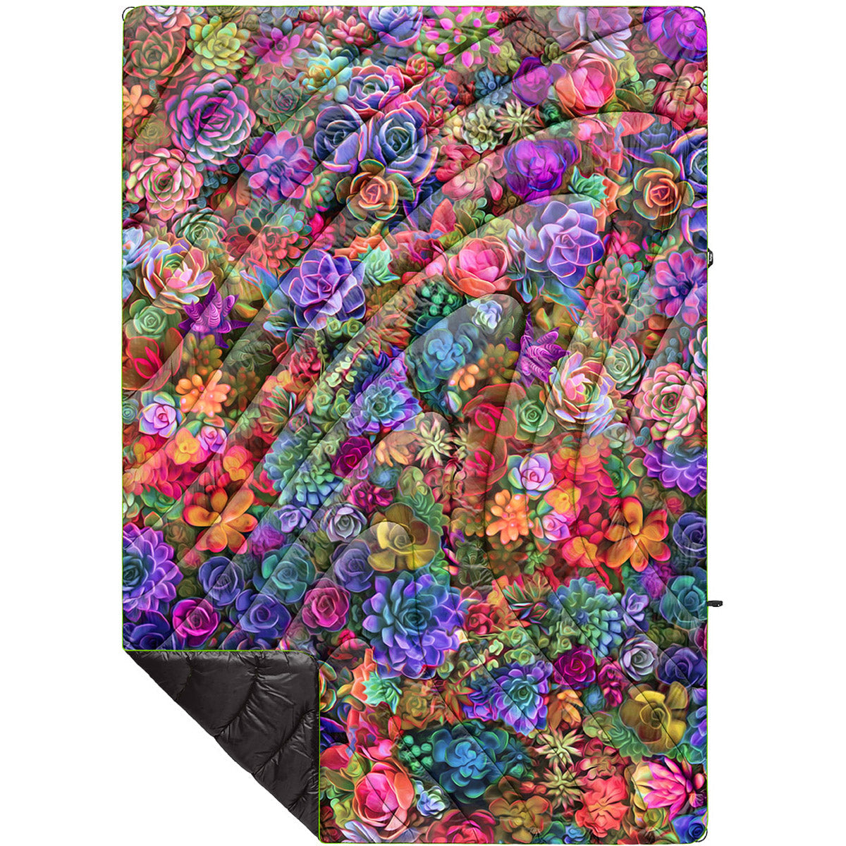 Rumpl Original Puffy Blanket - Printed 1-Person Psychedelic Succulents