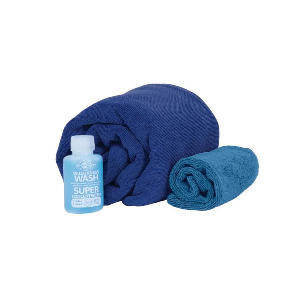 Sea to Summit Tek Towel Wash Kit Large 48x24" Cobalt / Pacific