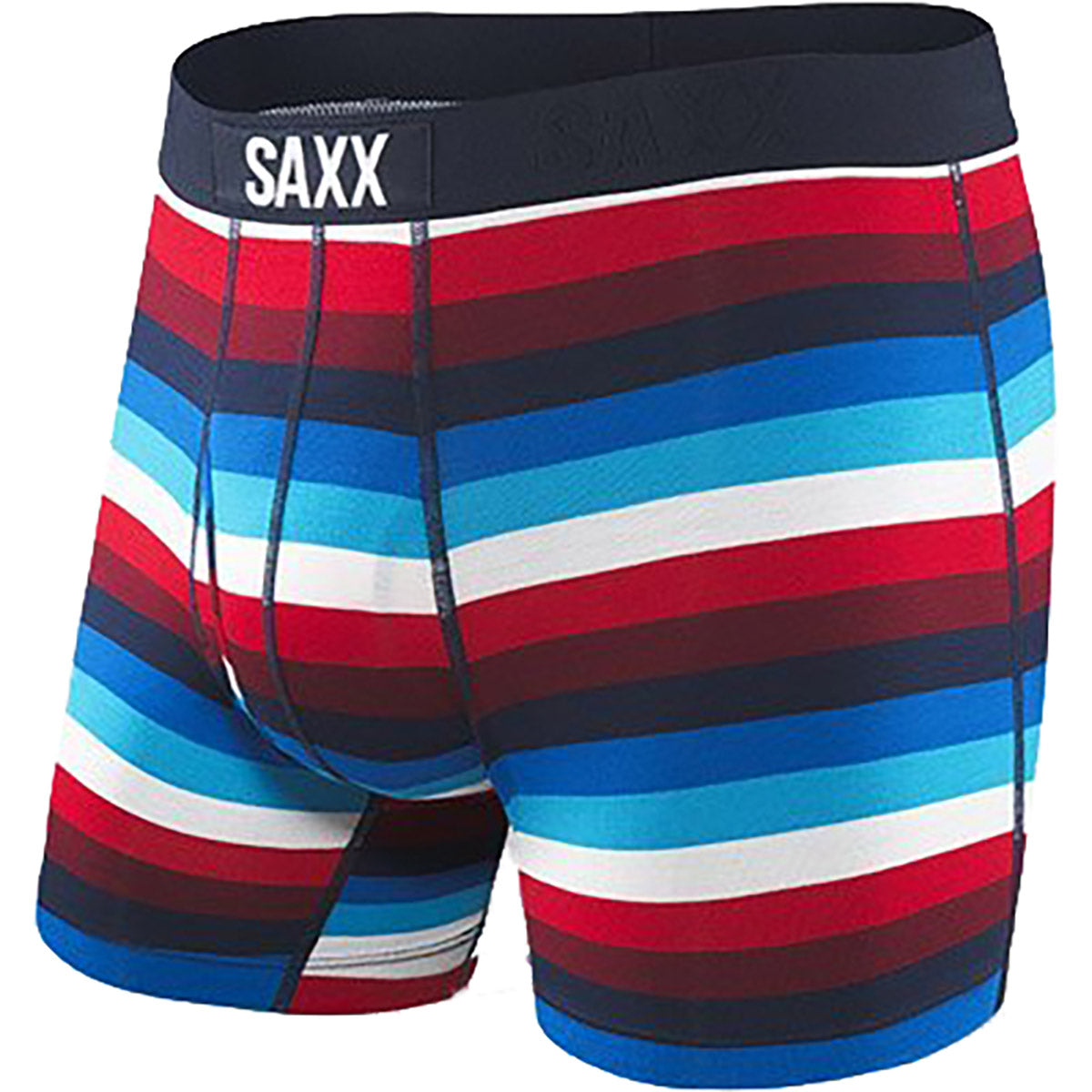 Saxx Underwear Co. Men&#39;s Ultra Boxer Brief Navy Red Cabana Stripe