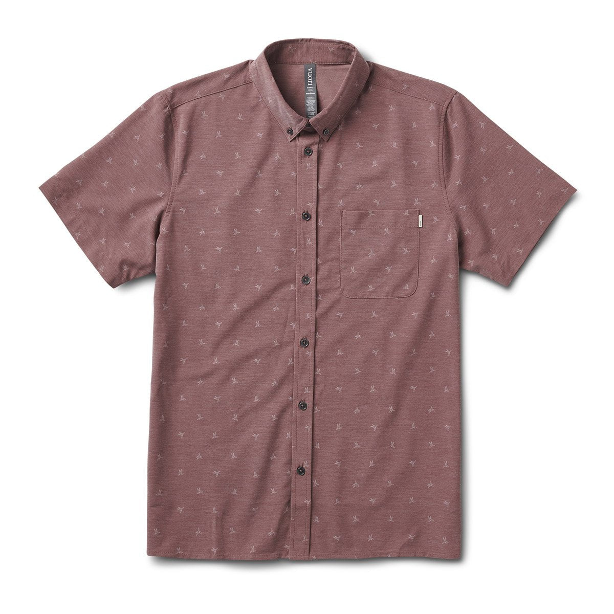 Vuori Men&#39;s Short Sleeve Bridge Button-Down Terracota Bird