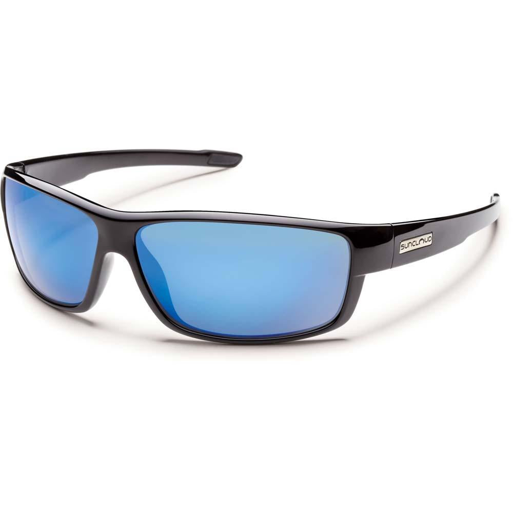 Suncloud Voucher Sunglasses (Medium Fit) Black/Polarized Blue Mirror