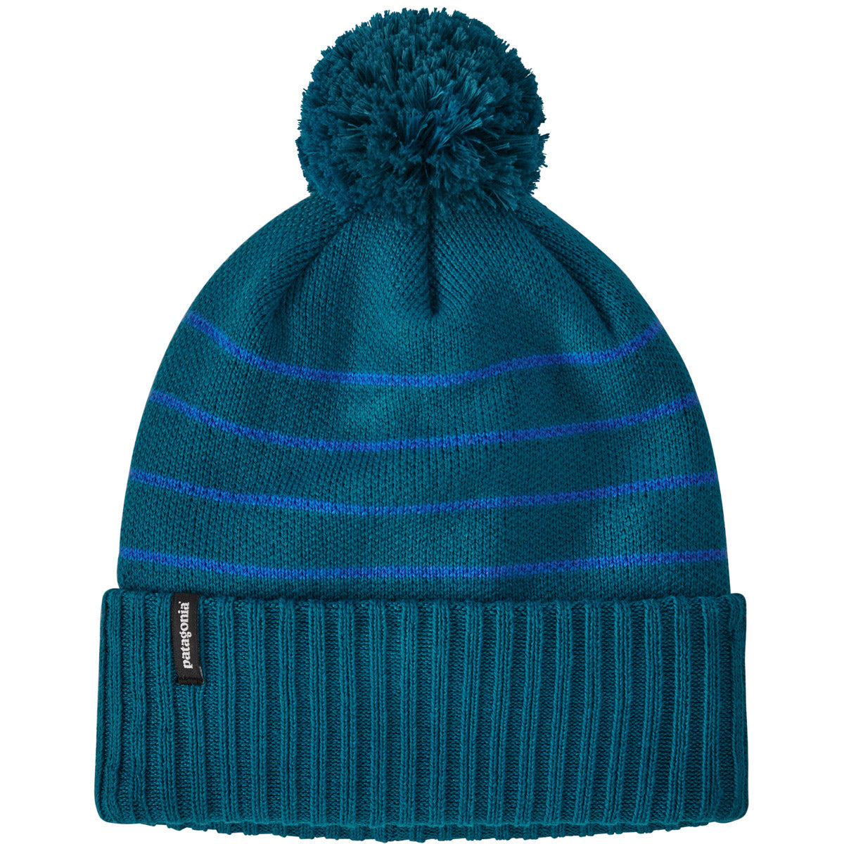 Patagonia Powder Town Beanie Perennial Stripe Knit: Steller Blue
