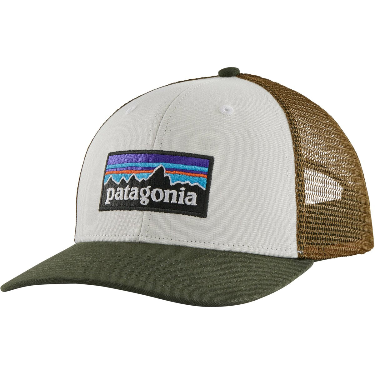 Patagonia P-6 Logo Trucker Hat White w/Kelp Forest