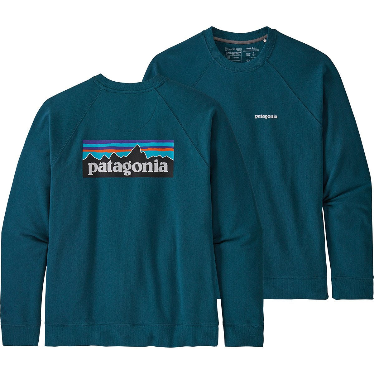 Patagonia Men&#39;s P-6 Logo Organic Crew Sweatshirt Crater Blue