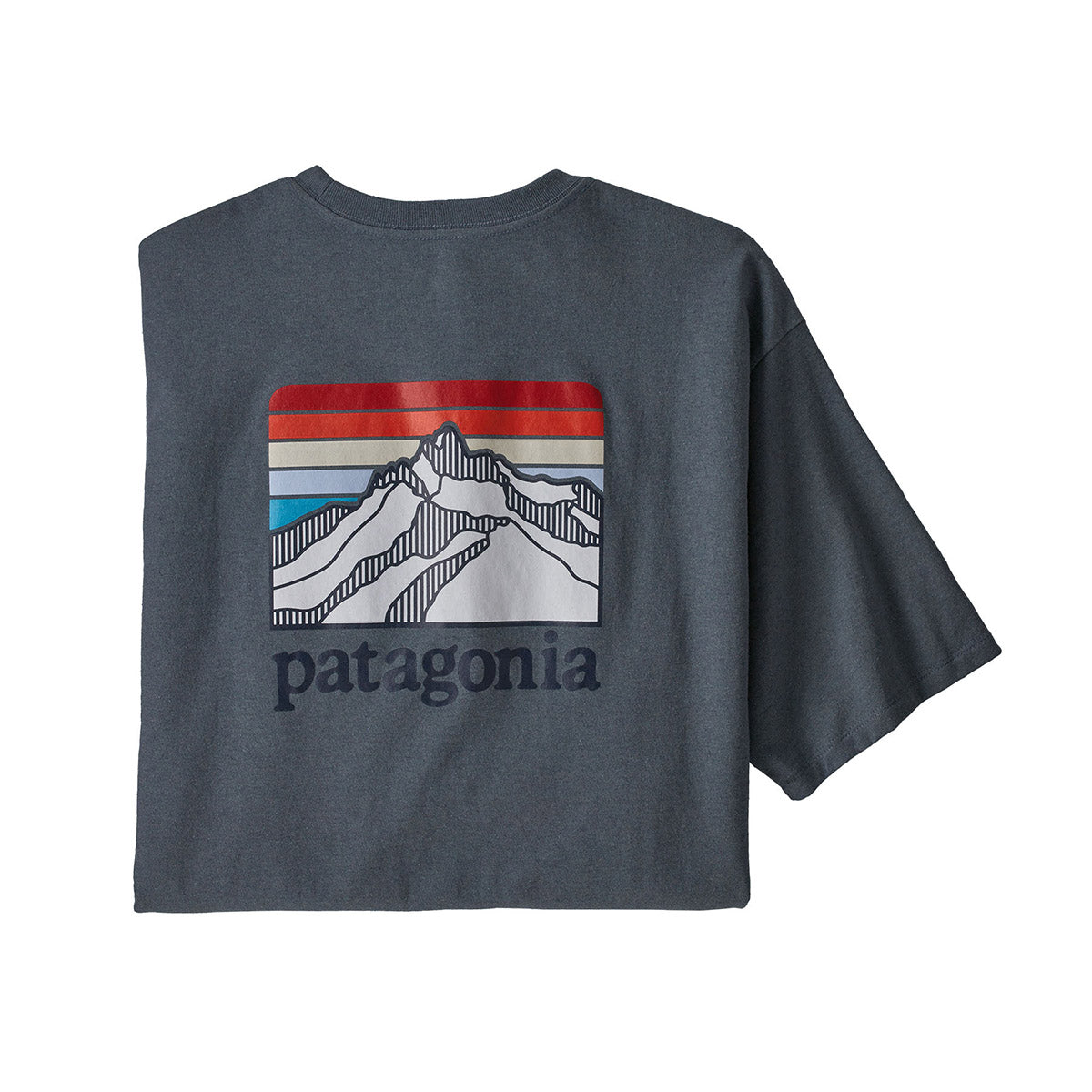 Patagonia Men&#39;s Line Logo Ridge Pullovercket Responsibili-Tee Plume Grey