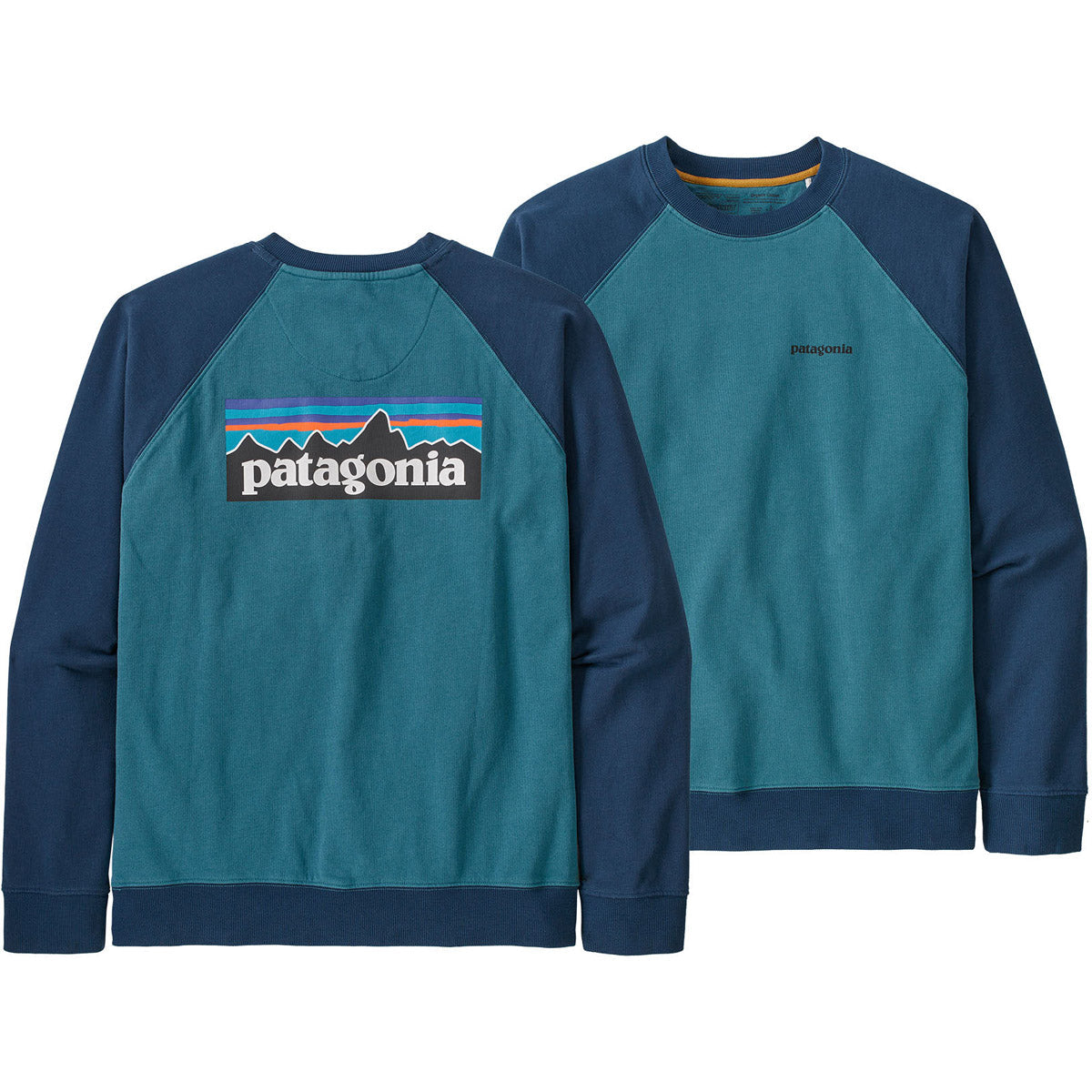 Patagonia Men&#39;s P-6 Logo Organic Crew Sweatshirt Abalone Blue